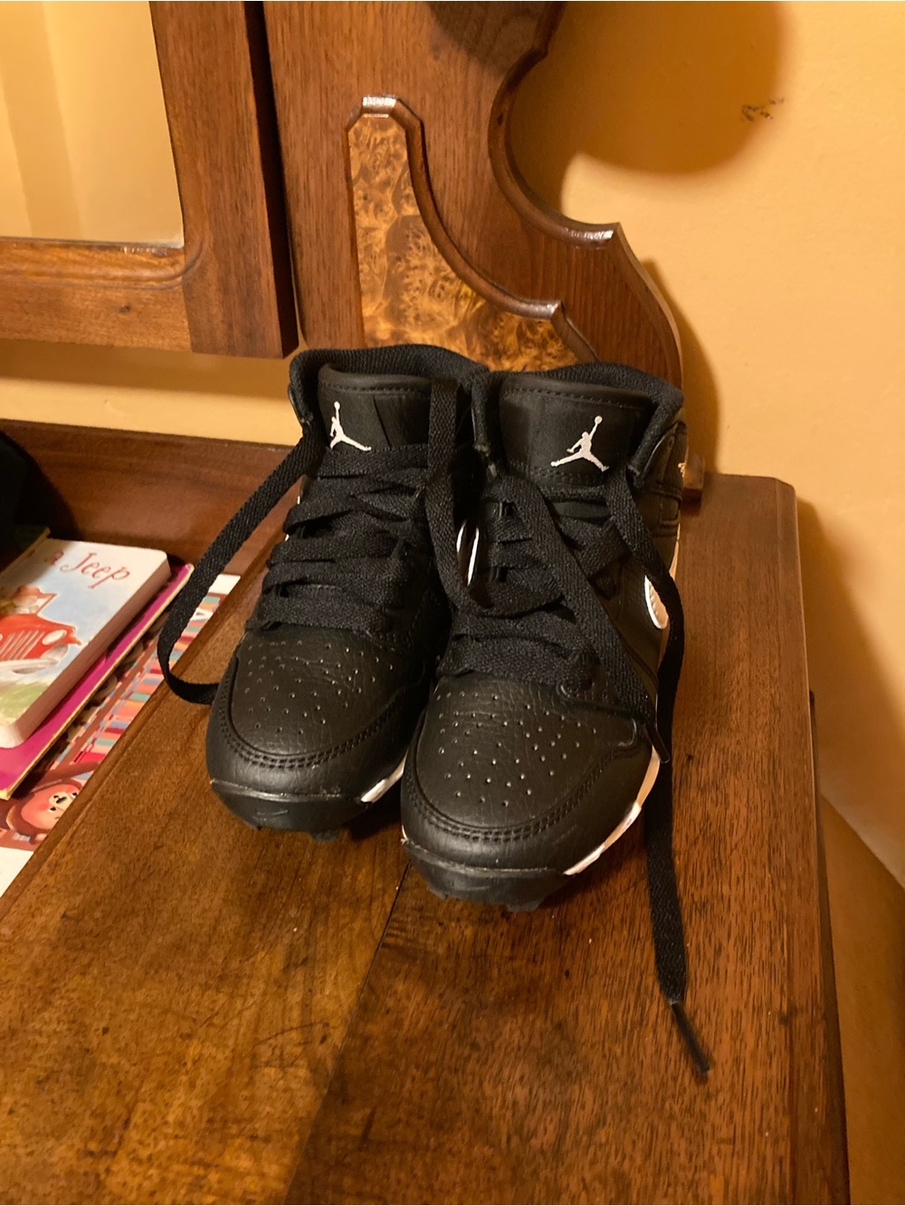 Jordan Kids Black and White High-Top Sneakers